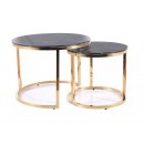 Комплект SIGNAL MUSE (2 стола журнальных) эффект черного мрамора/золотой